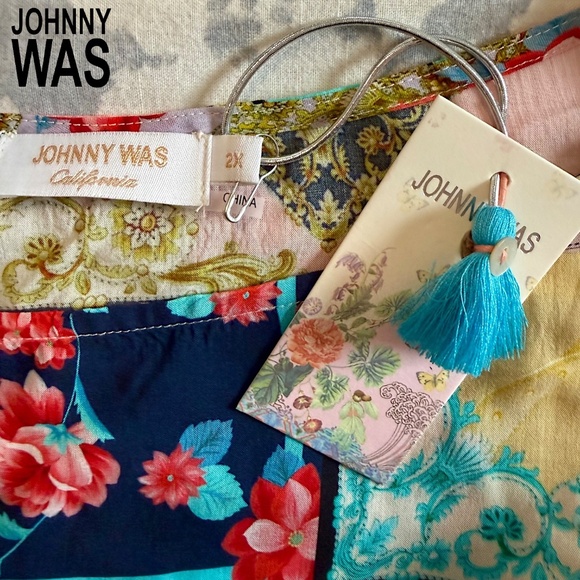 JOHNNY WAS Plus Size Jasper Cocoon Kaftan Style Silky Rayon Coverup/Dress 2x NWT - Picture 8 of 11